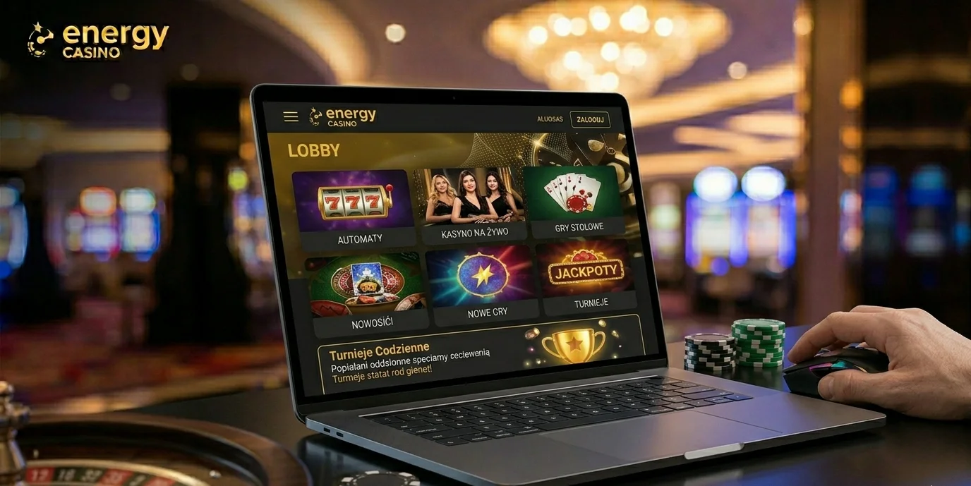 Lobby gier Energy Casino na komputerze